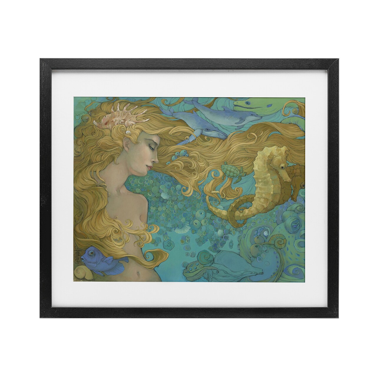 Stupell Industries Mother Ocean Mermaid Portrait Framed Print Under Glass, design by Christina P. Wyatt